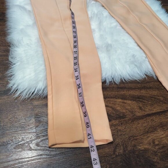 H&M High-Waisted slim fit Peach Trousers With Front Slits - Picture 9 of 11